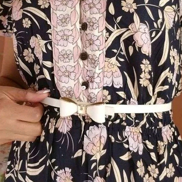 Bow tie skinny waist belt White faux leather evening Formal for plus size - Picture 12 of 12